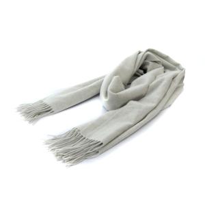 ストール フリンジ カシミヤス グレー