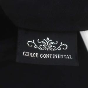 GRACE CONTINENTAL チェーン刺繍ワンピース 膝丈 ノースリーブ ビジュー装飾 ビーズ装飾 36 黒 ブラック ブロンズ