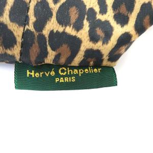 Hervé Chapelier 901F PETIT CABAS トートバッグ ハンドバッグ レオパード ナイロン 茶色 ブラウン