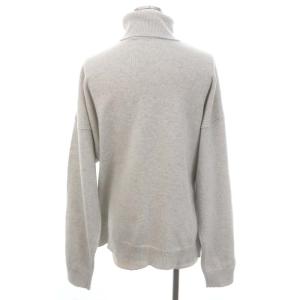 Maison Kitsuné フォックスヘッド インターシャ ニット セーター 長袖 タートルネック XL ライトグレー