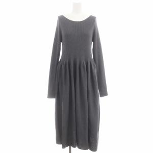 23AW リブフォルムニットワンピース ロング 長袖 38 グレー