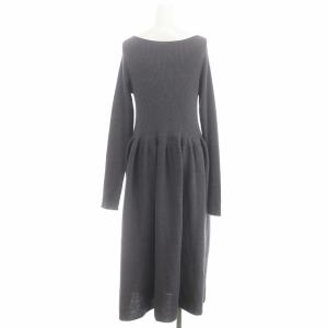 IENA 23AW リブフォルムニットワンピース ロング 長袖 38 グレー