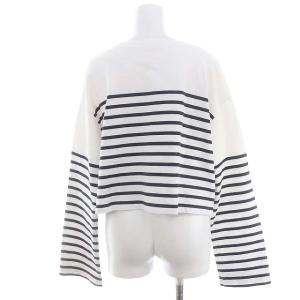 Deuxieme Classe 23SS Cropped Stripe Tシャツ カットソー ボーダー クロップド 長袖 白 濃紺 ホワイト ネイビー