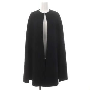 リバーサイドスリットウールケープコート ノーカラー 01 ブラック