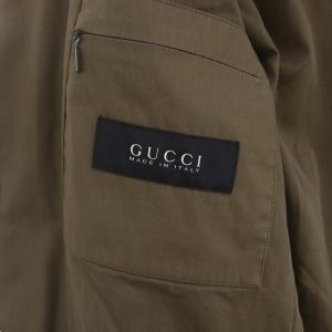 GUCCI ナイロン×レザーブルゾン 46 カーキブラウン ブラウンベージュ 253498