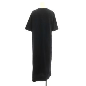 JOHN SMEDLEY コットンニットワンピース ロング 半袖 M 紺 ネイビー