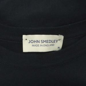 JOHN SMEDLEY コットンニットワンピース ロング 半袖 M 紺 ネイビー
