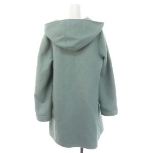 Leilian ホワイトレーベル 近年モデル フーデッドコート ウール アウター ロング 9 ミントグリーン