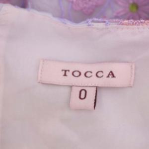 TOCCA MIDNIGHT MOON ドレス ワンピース 花柄刺繍 フレンチスリーブ ひざ丈 0 ライラック