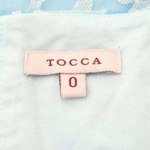 TOCCA ワンピース 膝丈 ノースリーブ 総柄 0 水色 白 黄