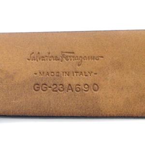 Salvatore Ferragamo ベルト ガンチーニ レザー 75 黒 ブラック GG-23A690