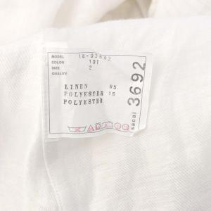sacai リネン 七分袖 ブラウス バックボタン 七分袖 バックテール 2 白 黒 ホワイト ブラック 18-03692