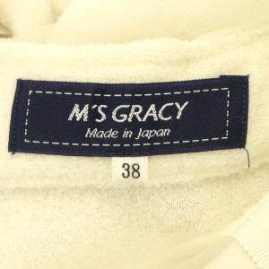 M'S GRACY リボン ウール混 チュール ニット セーター 長袖 プルオーバー バックファスナー ウール 38 M オフホワイト