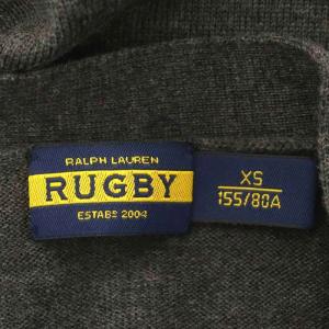 RUGBY RALPH LAUREN 刺繍ポケットウールカーディガン ニット 長袖 Vネック XS グレー