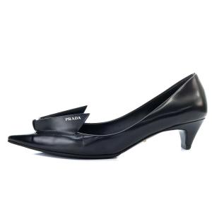 PRADA ブラッシュドレザー パンプス 36.5 ブラック 1I290N