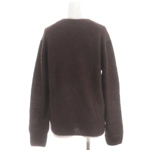 ebure 23AW エアリースーリーアルパカクルーネックニットプルオーバー セーター 長袖 茶色 ブラウン