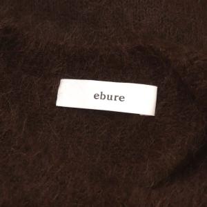 ebure 23AW エアリースーリーアルパカクルーネックニットプルオーバー セーター 長袖 茶色 ブラウン
