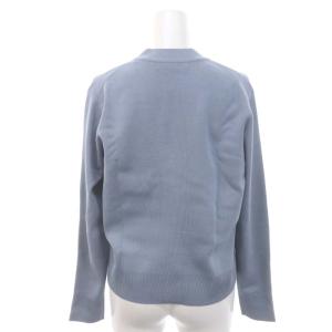 ebure Silk Cotton Knit V Neck Cardigan カーディガン ニット 長袖 Vネック シルク混 ブルーグレー