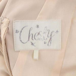 Chesty 22SS サイドリボン刺繍ジャンパースカート Vネック ワンピース ロング 0 ピンクベージュ