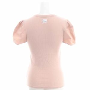 BORDERS at BALCONY RIB PUFF TEE トップス カットソー 半袖 リブ パフスリーブ 切替 36 スモークピンク
