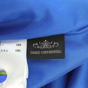 GRACE CONTINENTAL 23SS オリエンタルフラワープリントワンピース ロング マキシ丈 七分袖 カシュクールデザイン 38 青 マルチカラー ブルー