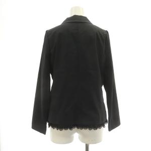 franche lippée Black テーラードジャケット 3B パールボタン 裾レース 総裏地 M 黒 ブラック