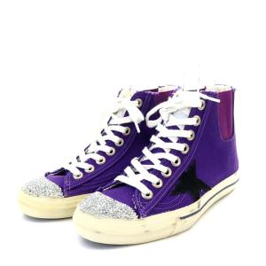 GOLDEN GOOSE VSTAR1 スニーカー ハイカット グリッター キャンバス 35 22cm 紫 パープル