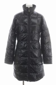 MONCLER 茶タグ レザーパイピング リバーシブル ダウンコート アウター ロング 0 ブラック