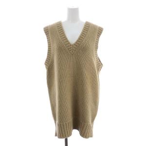 23AW ローゲージ2WAYニットベスト Vネック プルオーバー ウール ベージュ
