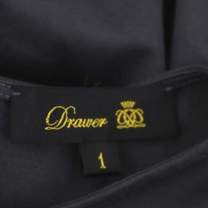 Drawer アシンメトリーヘムフレアショートスリーブ Tシャツ カットソー 半袖 1 グレー