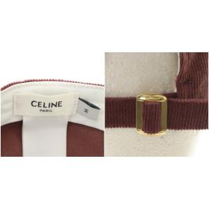 CELINE トリオンフ ロゴ コーデュロイ ベースボールキャップ M BLUSH ボルドー 2AUT6681H