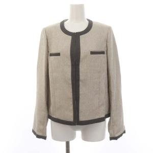 SNIDEL 23SS セットアップ 上下 サマーツイード ノーカラージャケット 背抜き ショートパンツ タック ジッパーフライ 0 ライトベージュ