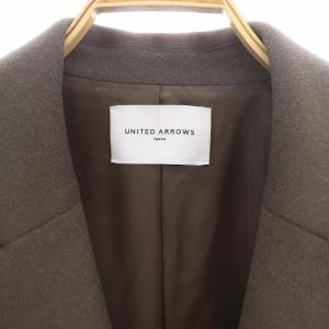 UNITED ARROWS ビッグ テーラードコート チェスター ロング ウール 総裏地 38 ブラウン