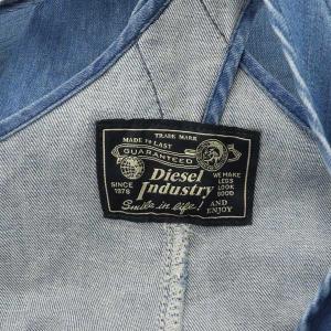 DIESEL DE-ECHO デニムサロペット オールインワン フレアパンツ ストレッチ フロントジップ M 青 ブルー