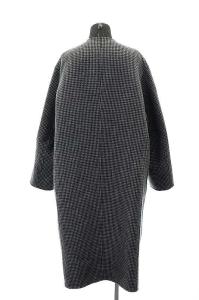 Drawer ダブルフェイスチェックコート ノーカラー リバーシブル M マルチカラー