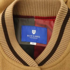 BLUE LABEL CRESTBRIDGE ウールメルトン ブルゾン ジャケット リブ 切替 ロゴ刺繍 36 茶 ブラウン