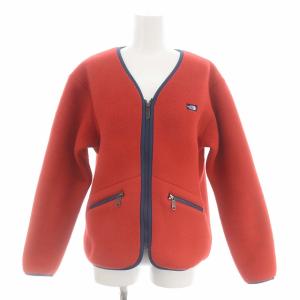 アルマディラカーディガン 長袖 フリース Vネック ジップアップ M 赤 レッド 紺 ネイビー NAW71931