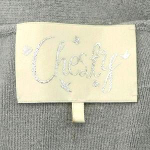 Chesty 22AW すずらん ニットカーディガン 刺繍 ビーズ装飾 長袖 F グレー