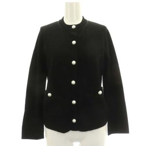 22年製 ウールブレンド カーディガン ニット 長袖 32 黒 ブラック