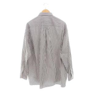 TICCA コットン ストライプ ビッグシャツ チュニック丈 長袖 ユニセックス F 茶色 白 ブラウン ホワイト