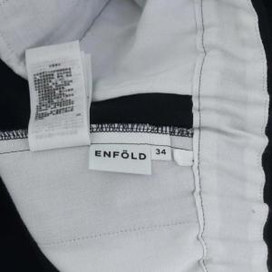 ENFOLD MANNISH ELASTIC-TROUSERSパンツ ワイドパンツ 34 紺 ネイビー