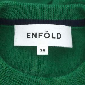 ENFOLD Cash Touch Box Pull-Over カシタッチボックスプルオーバーニット セーター 長袖 38 緑 グリーン