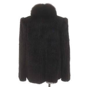 SAGA MINK リアルファージャケット ショートコート アウター 6 ダークブラウン