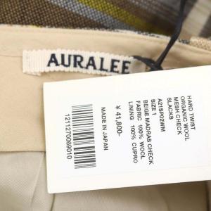 AURALEE HARD TWIST ORGANIC WOOL MESH CHECK SLACKS パンツ テーパード チェック タック 1