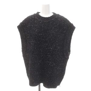 23AW SIDE ZIP TWEED KNIT VEST ベスト プルオーバー ツイード 1 黒 ブラック