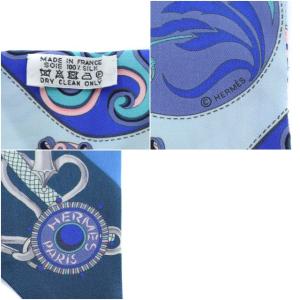 HERMES ツイリースカーフ シルク 青 ブルー
