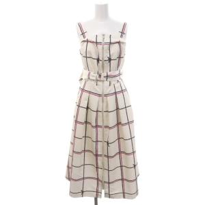24SS ロープチェックワンピース ベルト 36 オフホワイト