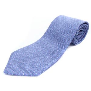 ガンチーニ柄 シルク ネクタイ 青 ブルー