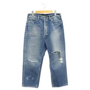 CRASHED SAROUEL PANTS DENIM 01 ブルー