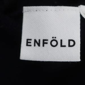 ENFOLD ニットコクーンスカート ロング丈 ミモレ丈 ウール 36 S 紺 ネイビー